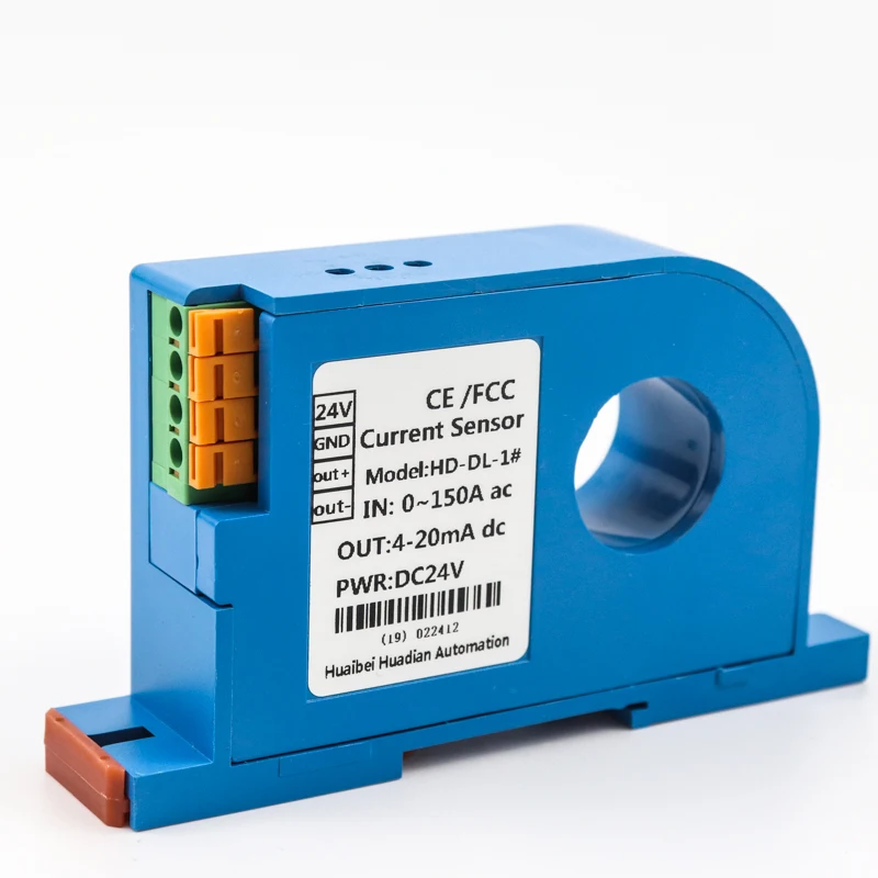 AC DC 0-500A вход 4-20mA выход Din тип тока передатчик замкнутый контур перфорированный ac Ампер преобразователь сигналов Датчик тока
