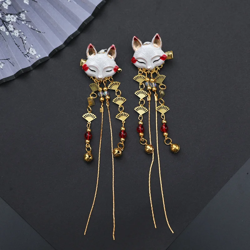 Женский головной убор из японского аниме кавайная заколка для волос в виде лисы с