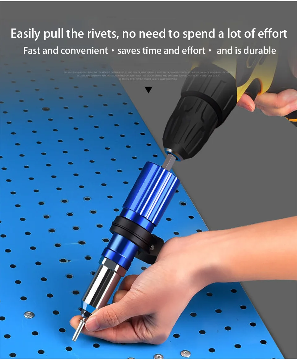 

Electric Rivet Gun 2.4mm-4.8mm Rivet Nut Gun Drill Adapter Cordless Riveting Tool Insert Nut Pull Rivet Tool