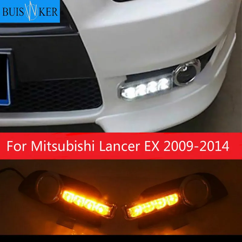 

Car 1 Set For Mitsubishi Lancer EX 2009 2010 2011 2012 2013 2014 LED DRL Daytime Running Lights Daylight Fog Head Lamp
