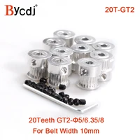 10pcs gt 20 teeth 2gt 2m timing pulley bore 4566 358mm for 2mgt gt2 synchronous belt width 6mm small backlash 20teeth 20t