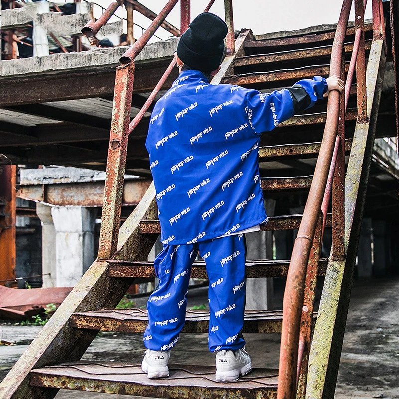 Костюмы для уличных танцев мальчиков детская одежда хип хопа синяя с длинными