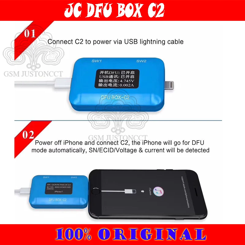 Плата JC DFU BOX C2 восстановление перезагрузки IOS мгновенной SN ECID считывание