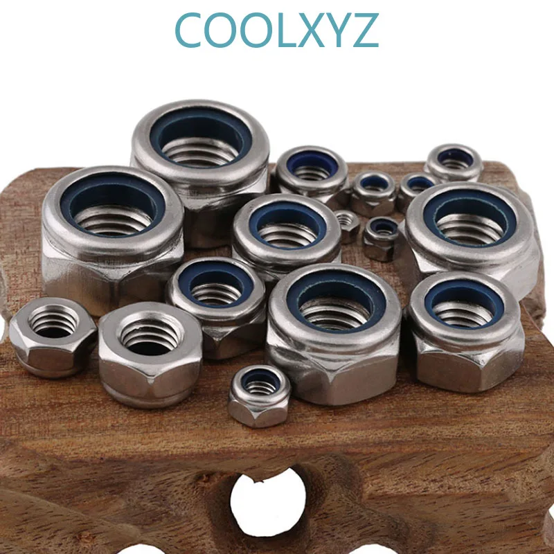 Американский нейлоновый замок гайка из нержавеющей стали самоблокирующаяся