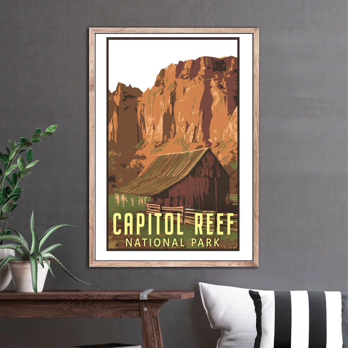 

Capitol Reef National Park Travel Poster, Vintage Serigraph Style Poster, Wall Art, Travel, Vacation, Souvenir, Frame Not Includ
