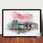 Постер MNU для стадиона Old Trafford FC, холст, настенное искусство, живопись, Английская Футбольная лига, тема для кафе, бара, общежития, гостиницы, домашний декор
