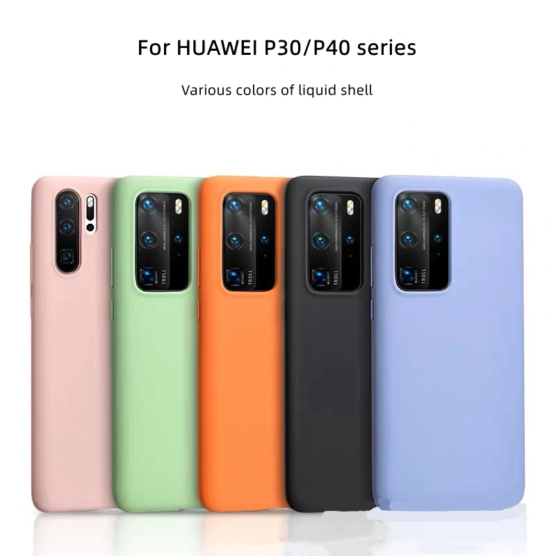 

For Huawei P40 P30 P20 Pro LITE NOVA4E Case Luxury Square Liquid Silicone Soft Cases Cover Protect Back Shell Classic Anti Fall