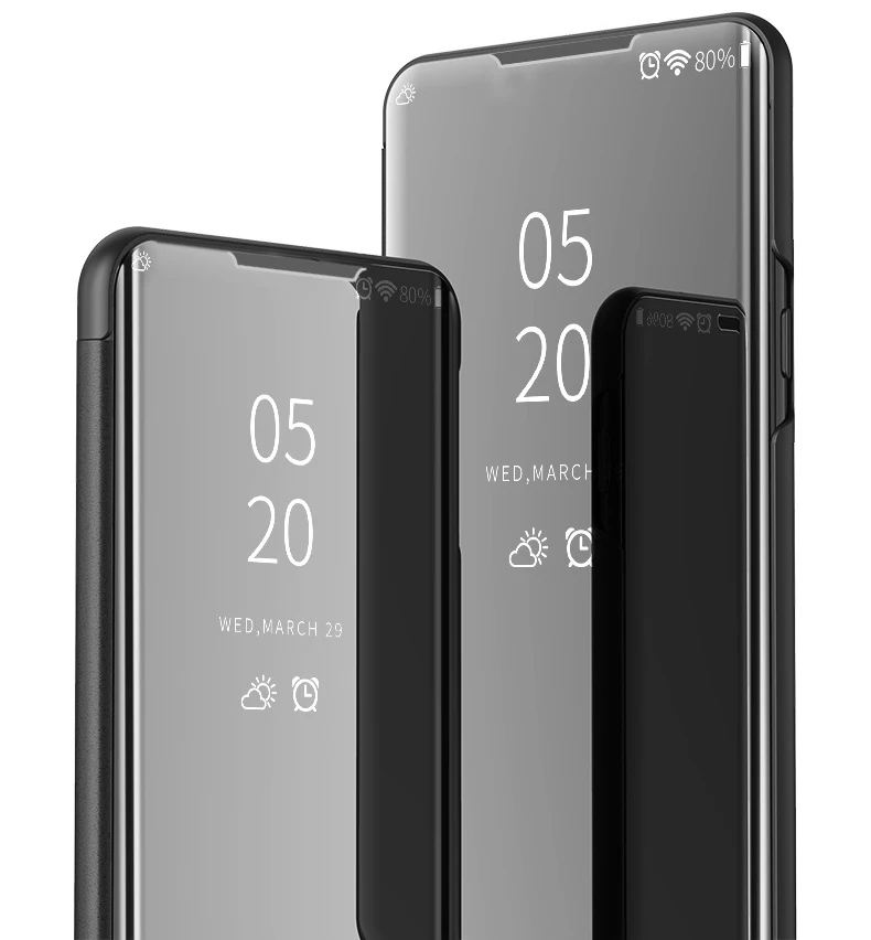 100 шт умный зеркальный чехол Clear View для iPhone 11 Pro Max XS XR X 8 7 6 6S Plus, кожаный флип-чехол с подставкой, защитный чехол
