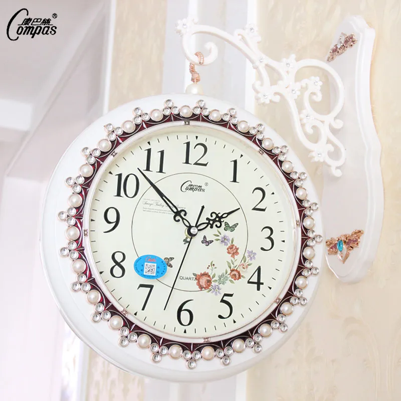 

Modern Design Double Sided Wall Clock Electronic Silent Europe Style Wall Clock Luxury Kitchen Reloj Mural Home Decor Watch