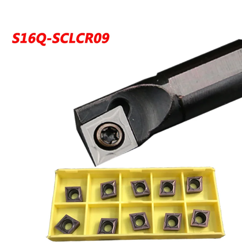 

1 pc CNC Cutter tools S16Q-SCLCR09 Internal turning tool Lathe Boring Bar Tool Holder CCMT09T304 CCMT09T308 Carbide Inserts