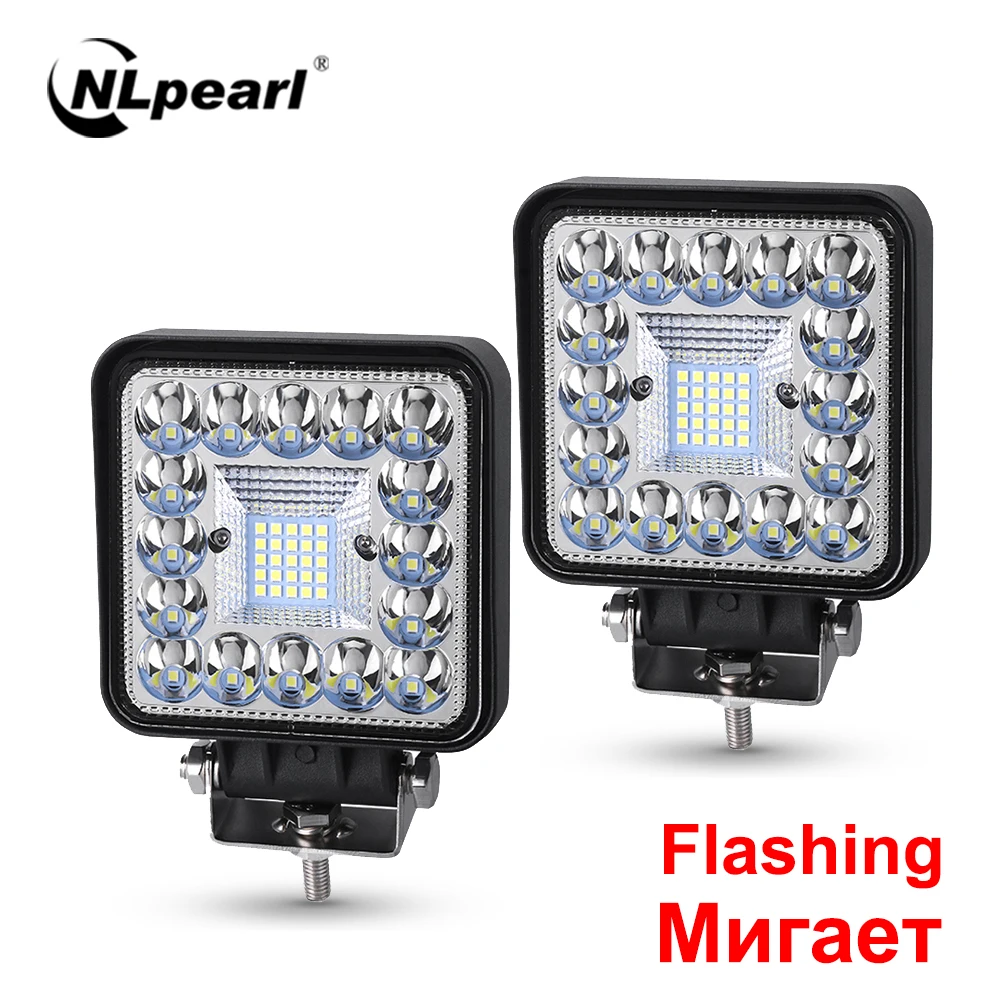 

NLpearl 12V 24V Fso LED Light Bar/Work Light Strobe Offroad Spot Flood Combo LED Fog Light for Cars Truck Lada Niva 4x4 Atv Boat