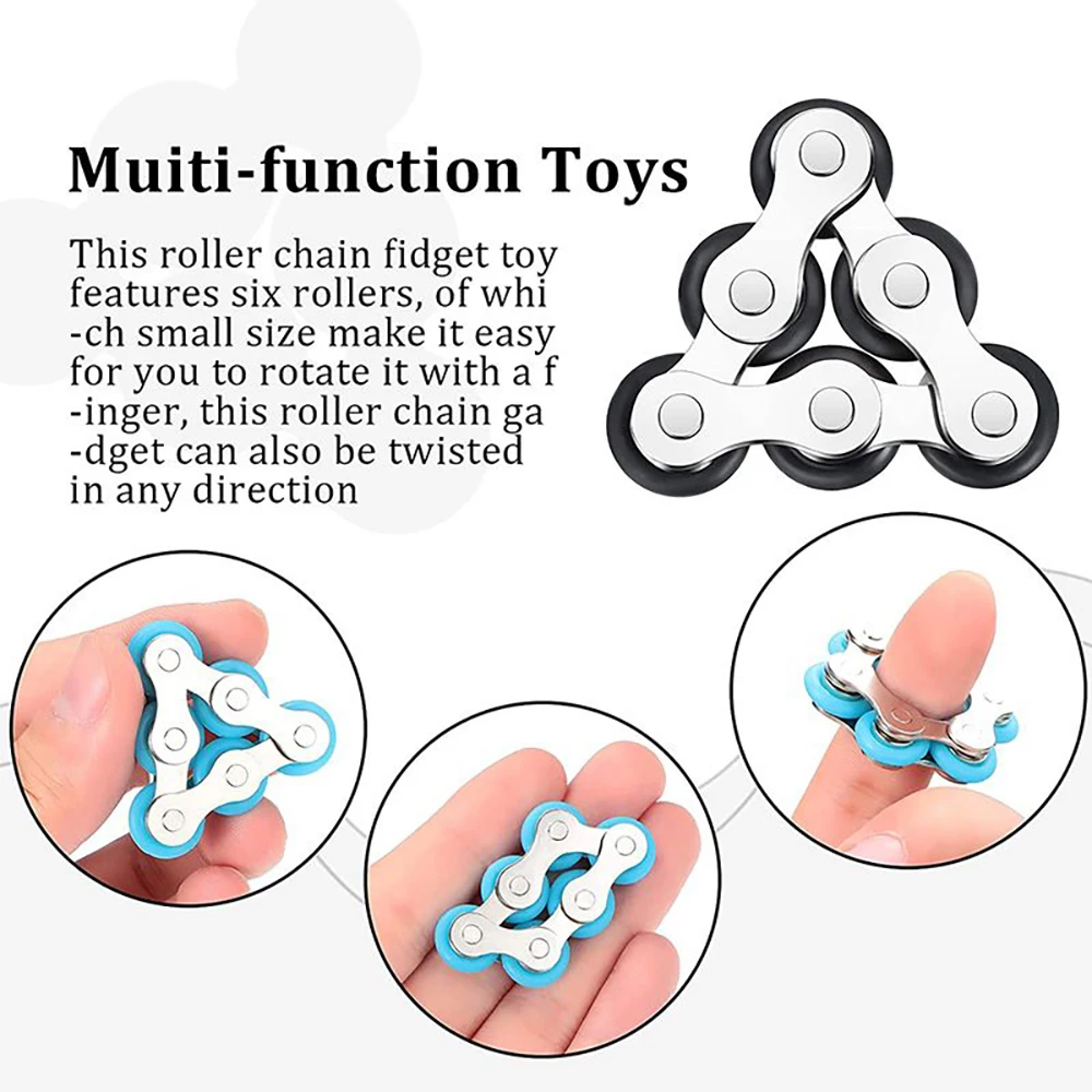 Игрушка-Спиннер с шестью роликами в форме цепи для велосипеда