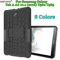 For Samsung Galaxy Tab 10 1  2016  Dazzle Shockproof Soft Silicone Hard Plastic Dual Armor Back Case Stand Holder Cover