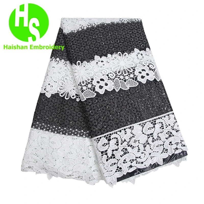 Нигерийская кружевная ткань 2020 новейший дизайн гипюровая двухцветная для