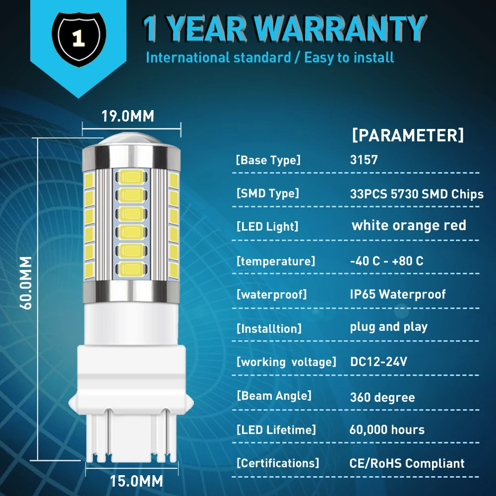 2 шт. Автомобильные светодиодные лампы Canbus 1157 BA15S 7443 3157LED для Mercedes Benz W203 W211 W204 W210 W124