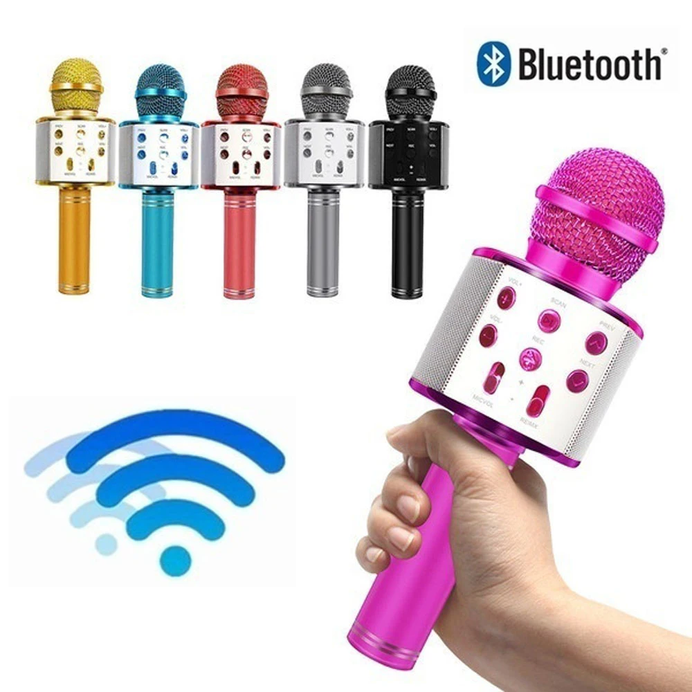 

Professional Bluetooth Wireless Microphone Speaker Handheld Mini Microphone Karaoke Mic Music Player Singing Microphone