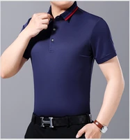promotional sales cheap middle age slim fit plain solid color short sleeve polo t shirts
