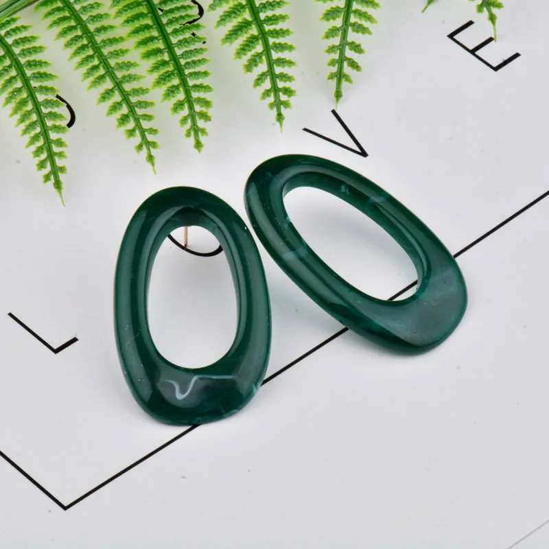 

LEEKER Retro Hollow Circle Acrylic Red Blue White Circle Hoop Earrings For Women Simple Drop Dangler Party Jewelry 186 K2