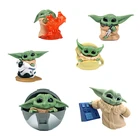 Kawaii Новинка фигурки малышей йода мандалориан игрушки звездные войны аниме милая гругу украшения собирать модели куклы детские подарки на день рождения