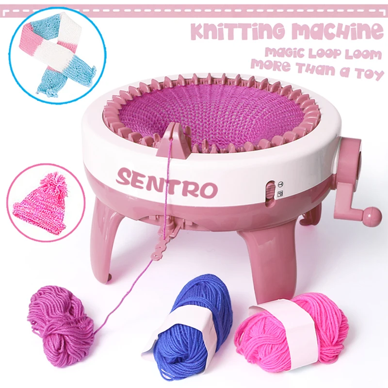 

40 Needles Hand Operated Knitting Machine DIY Weaving Circular Sock Hat Weaving Loom Kit Beginner and Children knitting Artifact