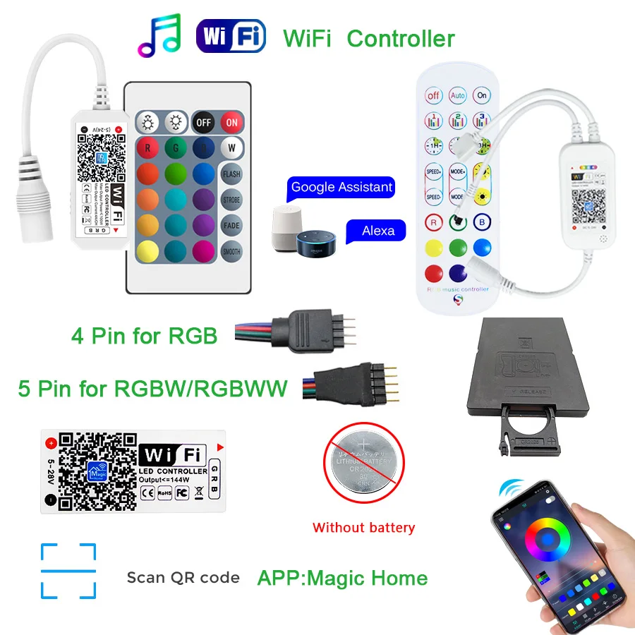 Bluetooth Music Led Controller 24 Keys LED IR 44 Keys Controler Dimmer LED Lights IR Remote DC12V For RGB Christmas LED Strip