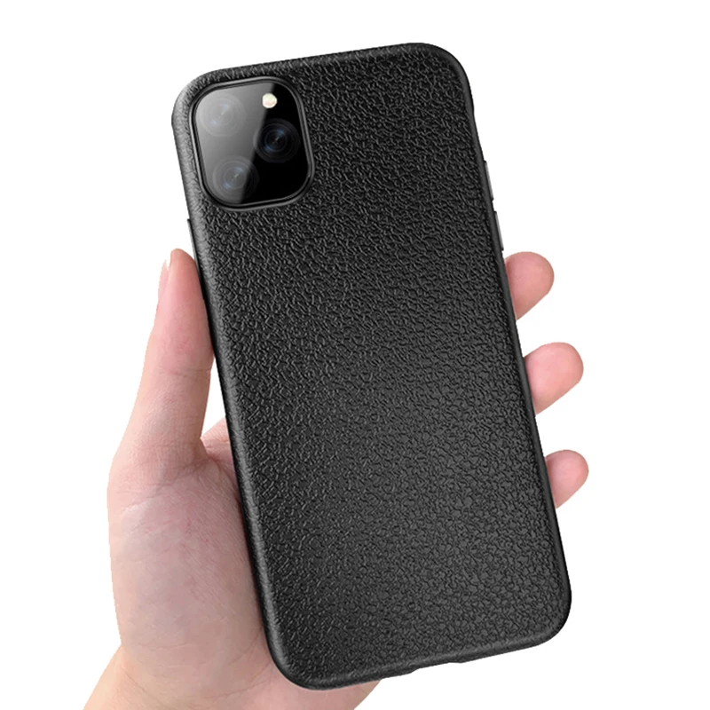 Деловой Тонкий кожаный мягкий ТПУ чехол для телефона iPhone 11 Pro XS MAX XR 8 7 6S Plus SAMSUNG S10 S9