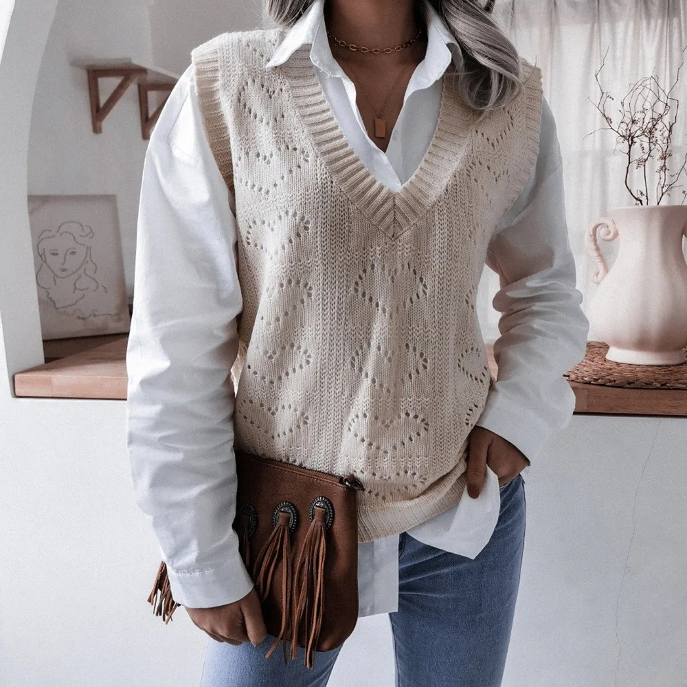 

2021 Women Sweater Spring Autumn Wool Vest Sleeveless Heart Knitted Vests Long Sections Poullover Vest Female Jumper Pull Femme