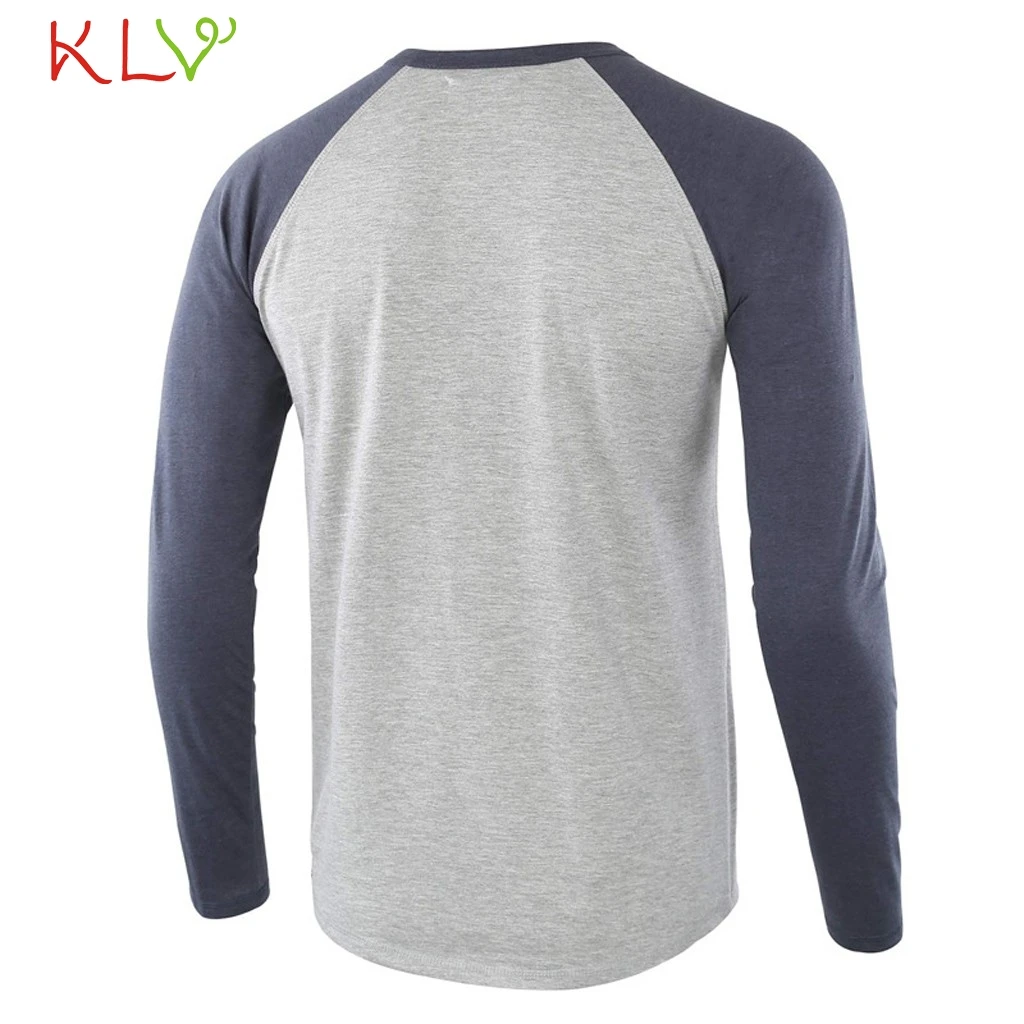 

T Shirt Men Long Sleeve Patchwork ONeck Casual Tshirt Winter Fashion Fit T Shirts Streetwear Tee Homme Tops Jogging Clothes 19Jl