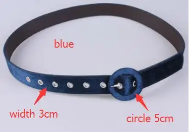 blue circle 100 3 5 Корейская мода леди элегантный плюс ультра широкий плюшевый вельвет с пряжкой ремень высокое качество Вечерние Роскошные поясные ремни зеленый синий золотой сексуальный - Цвет: blue circle 100 3 5