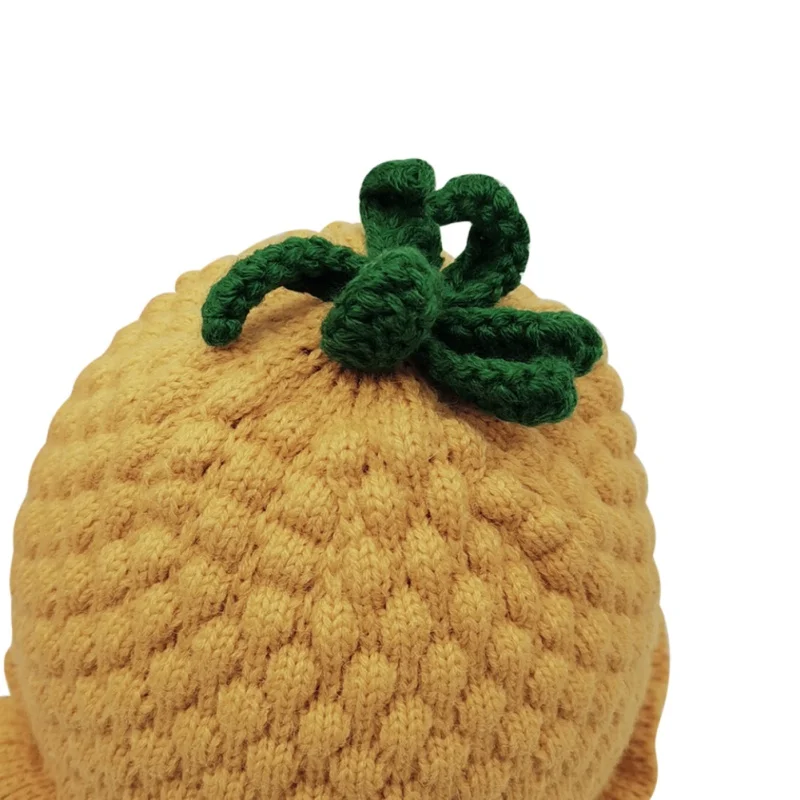 Gorros con estampado de dibujos animados para reci&eacute;n nacido, gorros de lana con dobladillo, bonitos y c&aacute;lidos, para invierno, 2022-4