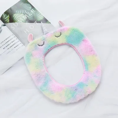 cushion FAYUEKEY; Новинка года; милая разноцветная хлопковая плюшевая обувь на плоской подошве с единорогом; женские домашние тапочки с радужным единорогом; Zapatos De Mujer - Цвет: cushion