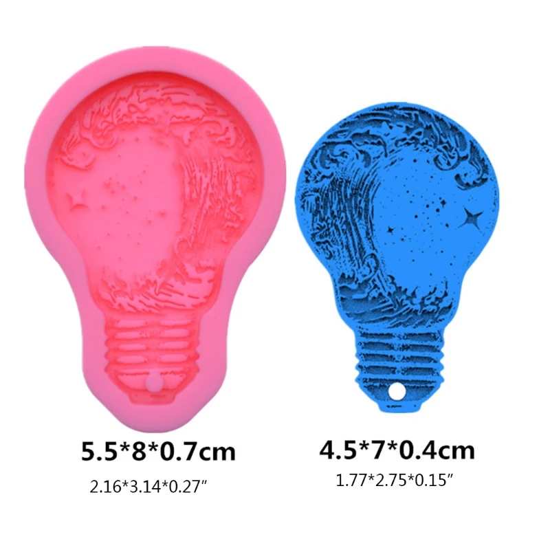 

Ocean Wave Bulb Keychain Epoxy Resin Mold Necklace Pendant Silicone Mould DIY Crafts Jewelry Casting Tool