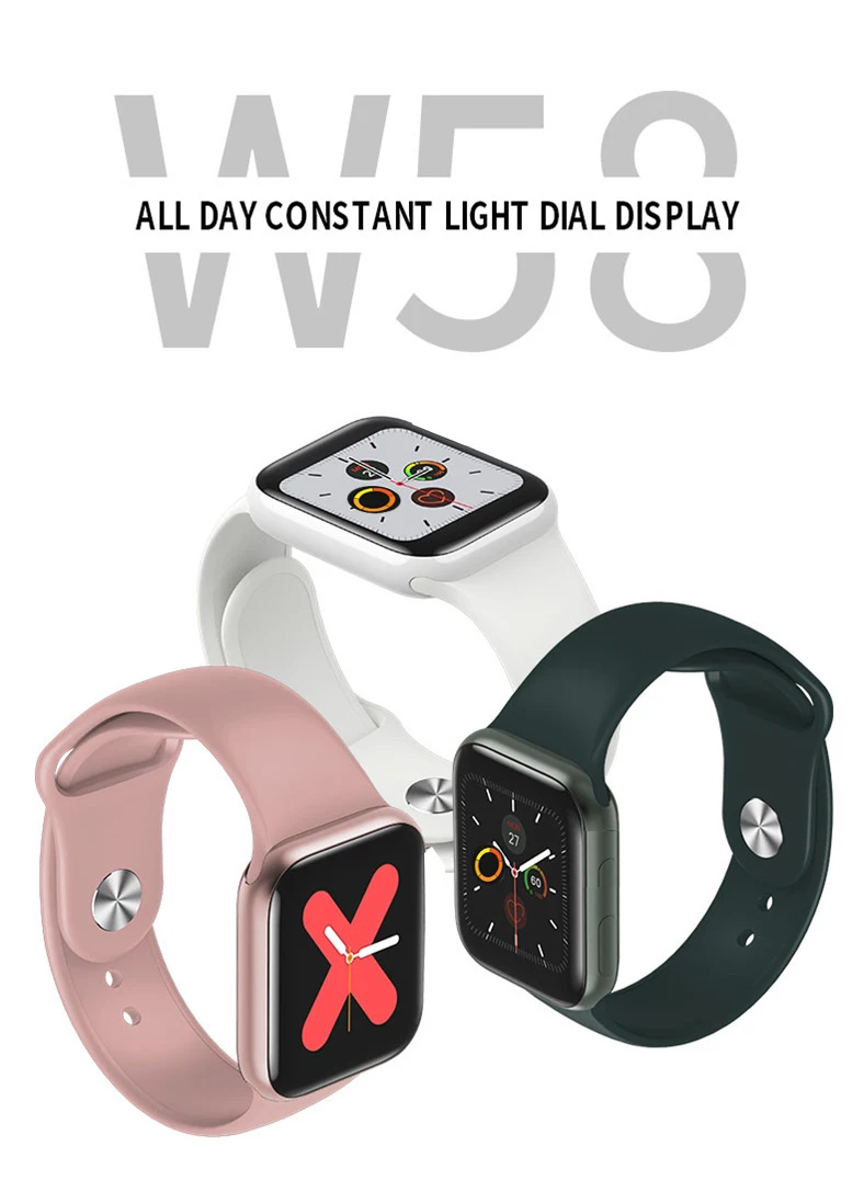 W58 Bluetooth Смарт-часы 1,3 'ips полный сенсорный экран для сердечного ритма телефон Smartwatch будильник совместим с ios iPhone