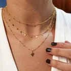 Модное многослойное ожерелье с подвеской в виде монеты С КАКТУСОМ, золотое ожерелье-чокер, женские пляжные массивные ювелирные изделия в стиле бохо, оптовая продажа 2019