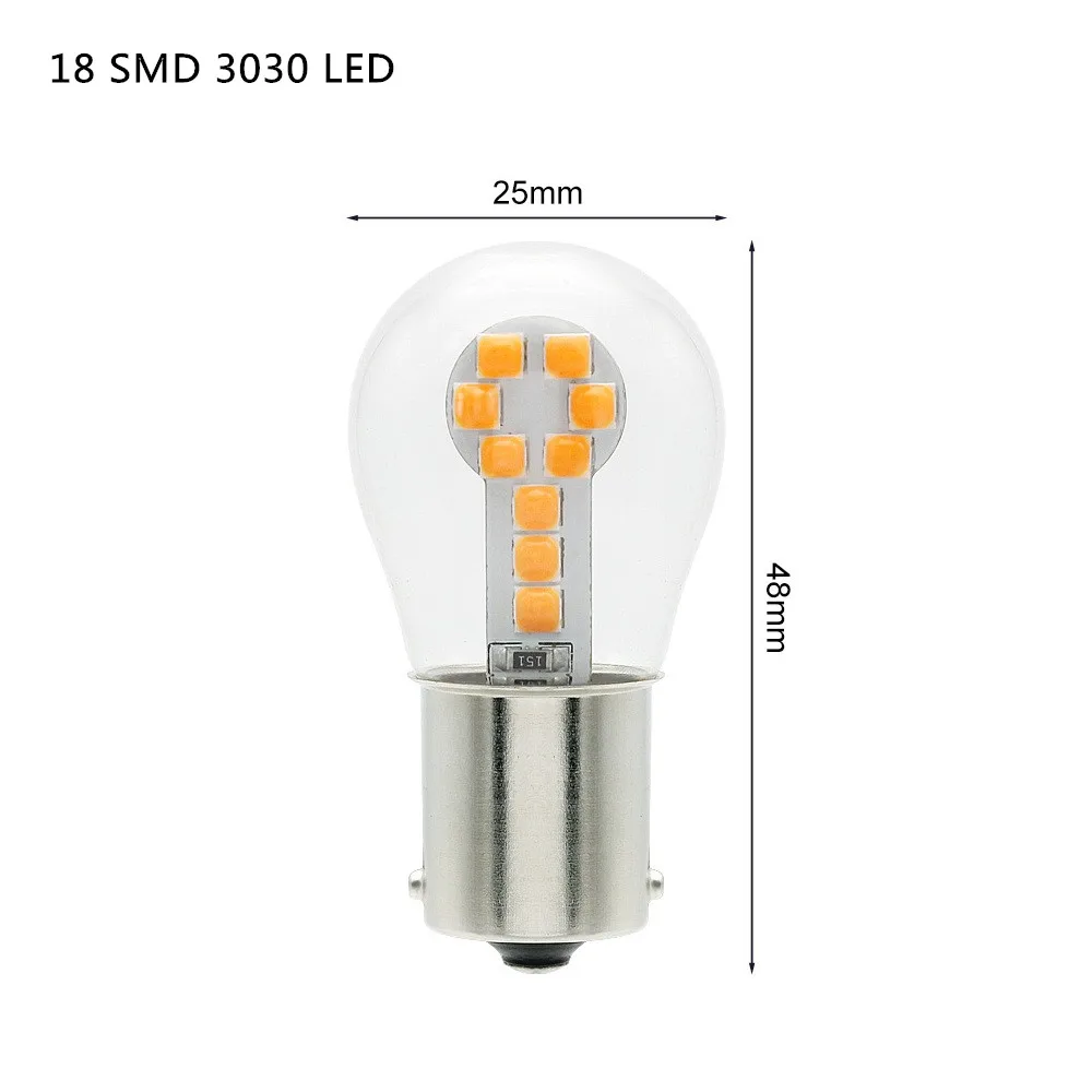 18 SMD 3030 LED 1 шт. ANBLUB 12 В светодиодный автомобильный Поворотный Светильник s 1156 BA15S P21W 1157 BAY15D COB лампа накаливания авто задний тормозной светильник сигнальная лампа заднего хода - Испускаемый цвет: 18 SMD 3030 LED