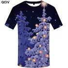 QCIV Рождественская елка Футболка мужская Рождественская Футболка с принтом в виде снежинок Футболка с принтом Забавные футболки для женщин 3d вечерние аниме одежда