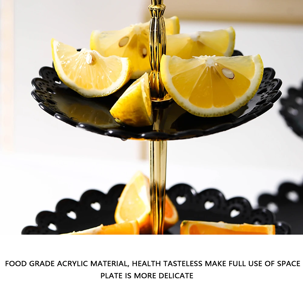 Набор из 3 х уровневая Пластик подставка для десерта и кексов пластины прочный