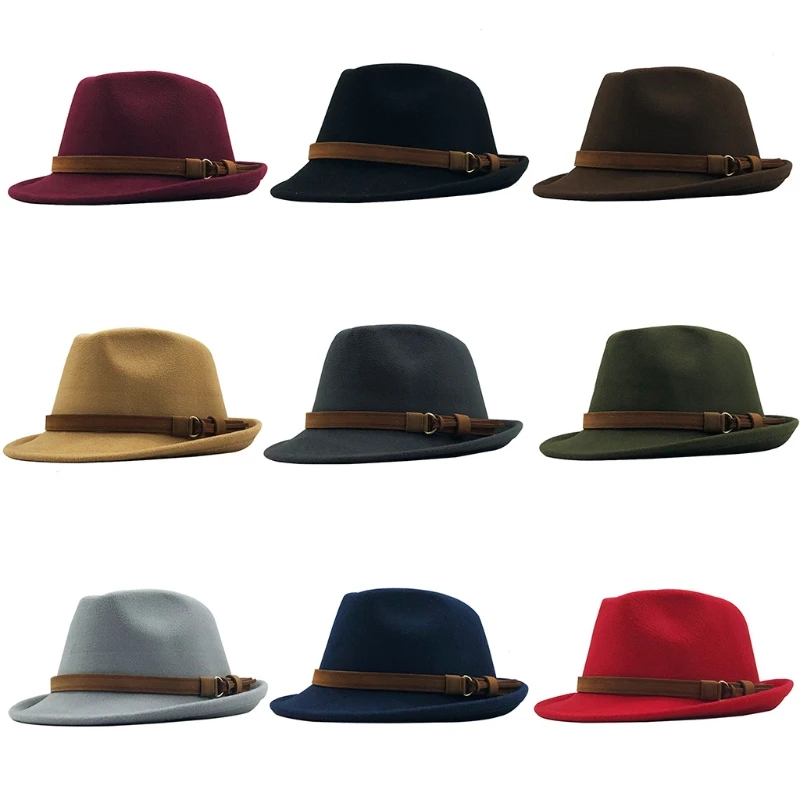 

Casual Church Jazz British Warm Retro TopHat Warm Church Hat for Fall Winter 35EF