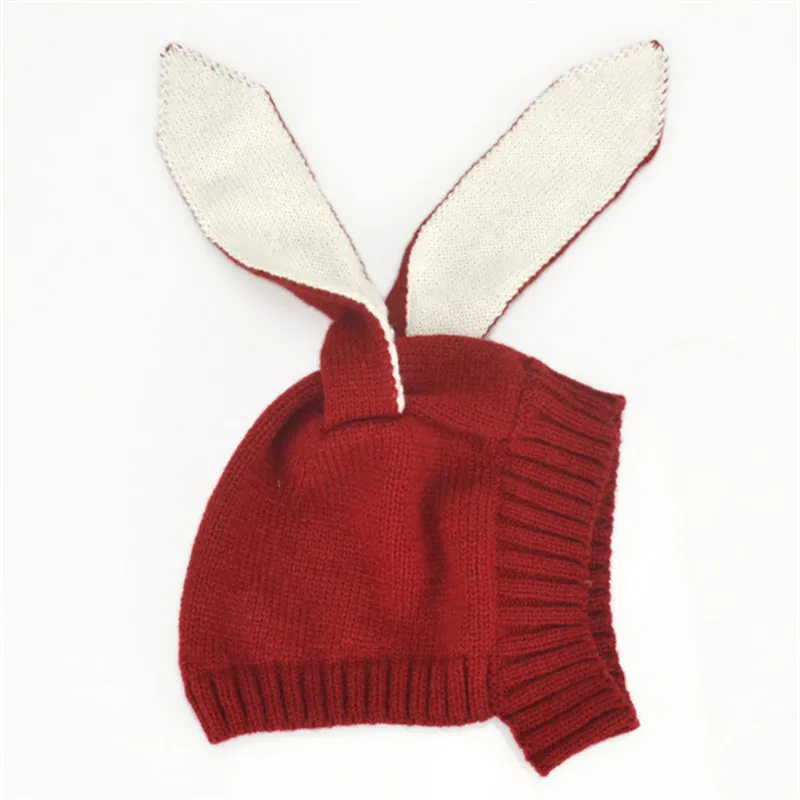 Детская шапка утепленная детская осенне-зимняя вязаная с длинными ушками