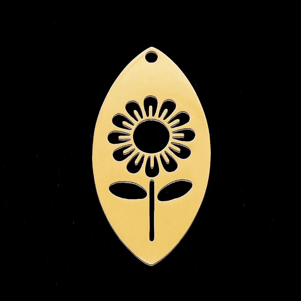 5 шт./лот 100% ажурные цветы из нержавеющей стали сделай сам серьги подвески шармы