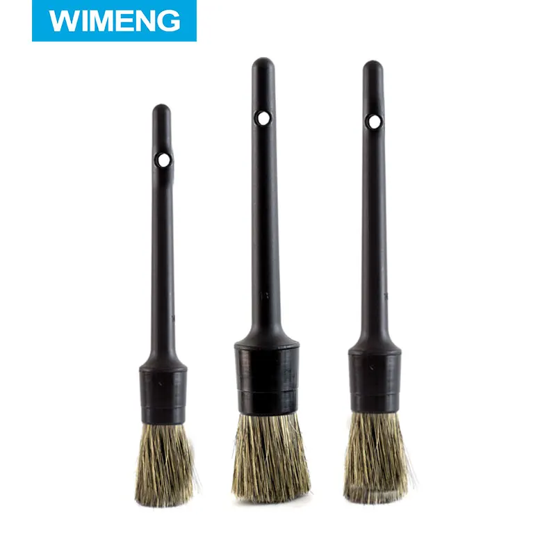Car Detailing Brush Natural Boar Hair Mixed With Fibre Auto Tire Wheel Rims Wash Air Outlet interior Cleaning Tool | Автомобили и