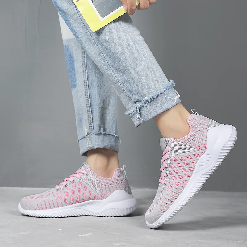 Женская Повседневная обувь Летние кроссовки на плоской подошве Модная уличная