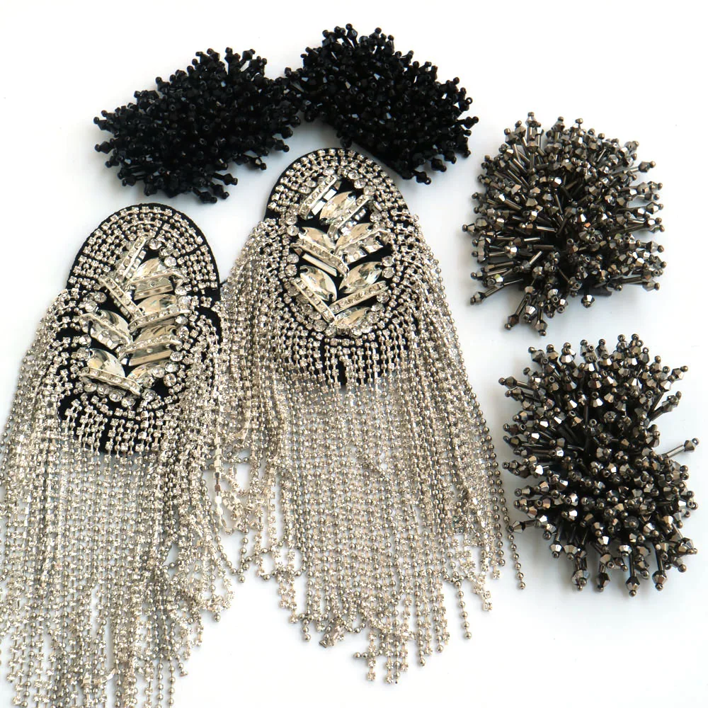 2 шт./компл. Роскошная кисточка эполета из бисера для одежды в стиле панк пальто