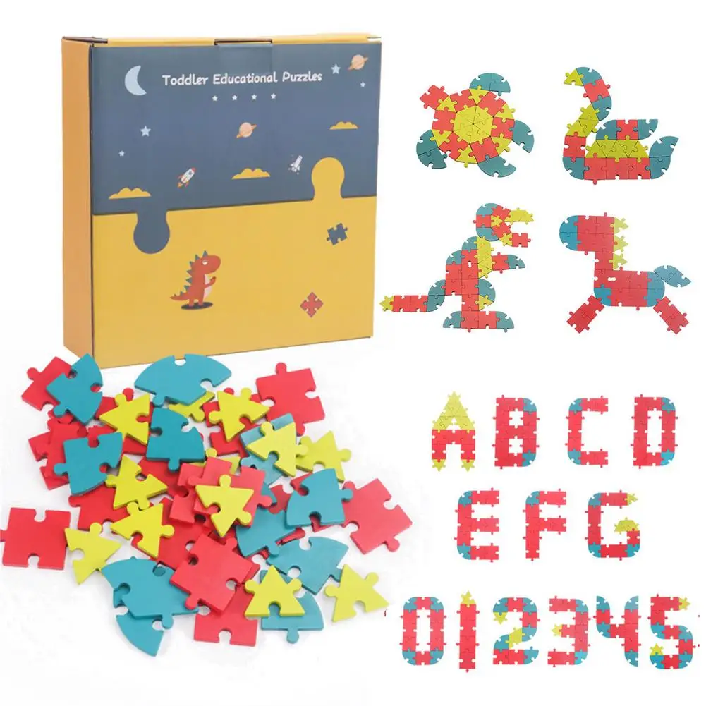 

Children Colorful Jigsaw Puzzle Clever Board Toys Letter Digital Animal Creative Games Montessori Early Educational Wooden Toys