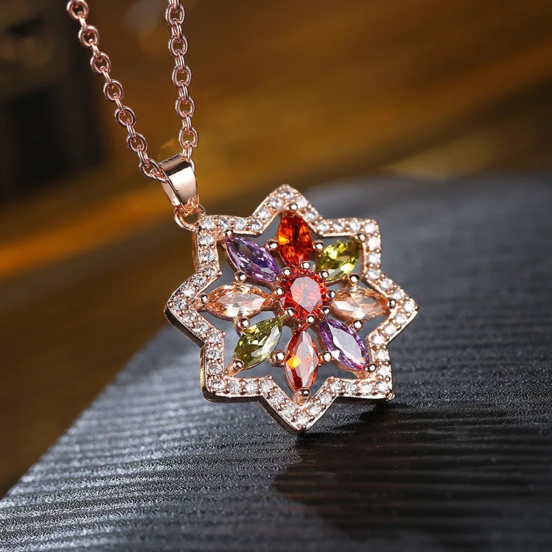 Популярные 925 Серебряные мозаичные кристаллы восемь звезд Висячие Подвески