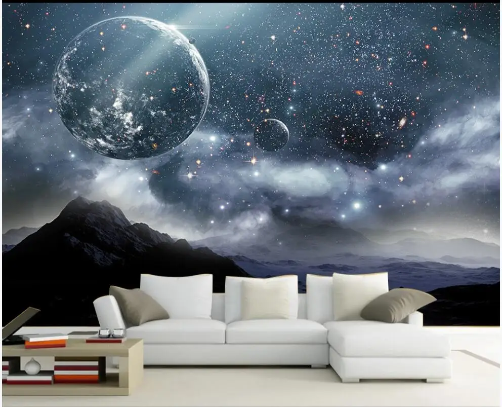 Custom photo mural 3d wallpaper Science fiction earth starry universe home decor living room wallpaper for walls 3 d
