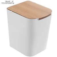 environmental trash can household trash can press storage bin with lid trash can kitchen bathroom trash can white