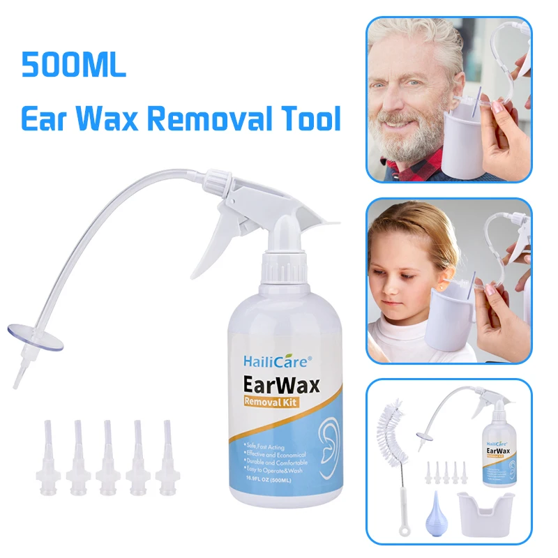 

500mL Ear Cleaning Irrigation Kit Ear Wax Removal Tool Water Washing Syringe Squeeze Bulb Ear Cleaner For Adults Kids Earwax