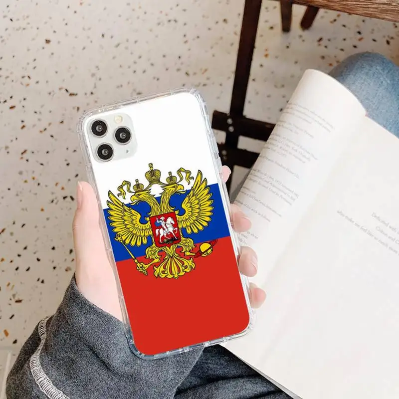

Russia flag Emblem Symbol Phone Case Transparent soft For iphone 5 5s 5c se 6 6s 7 8 11 12 plus mini x xs xr pro max