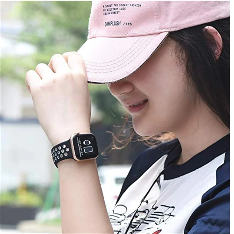 Ремешок для IWatch 4 3/2/1 30 цветов 38 мм 40 силиконовый дышащий iWatch сменный ремешок Nike +